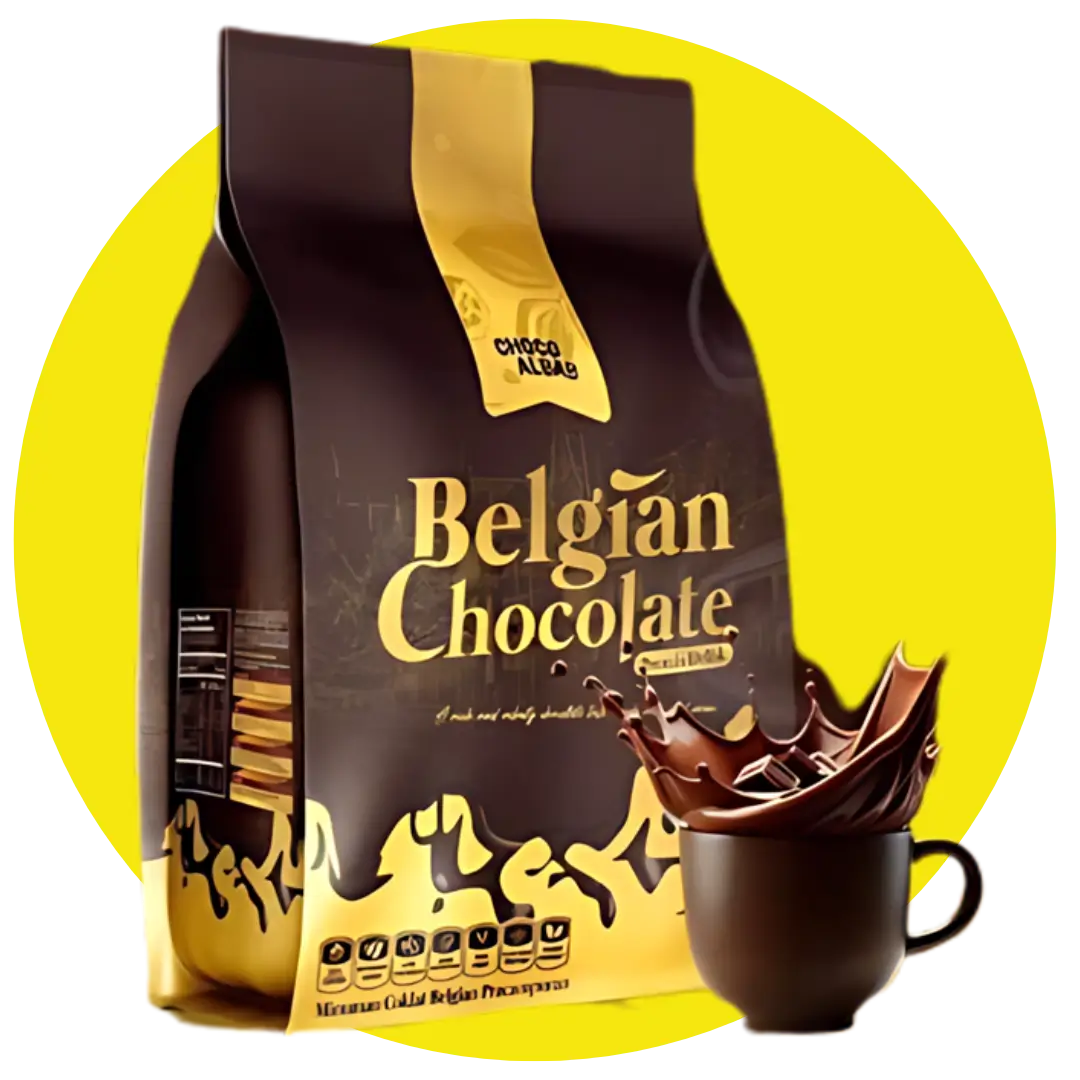 Pek Belgian Chocolate Choco Albab dan cawan coklat